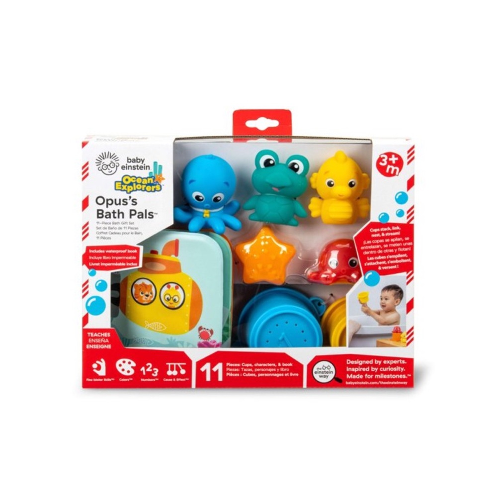 NWT baby Einstein ocean explorers opus bath plus 11pk set bath toys